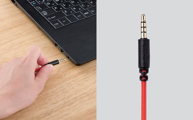 直径3.5mm4極ミニプラグ対応