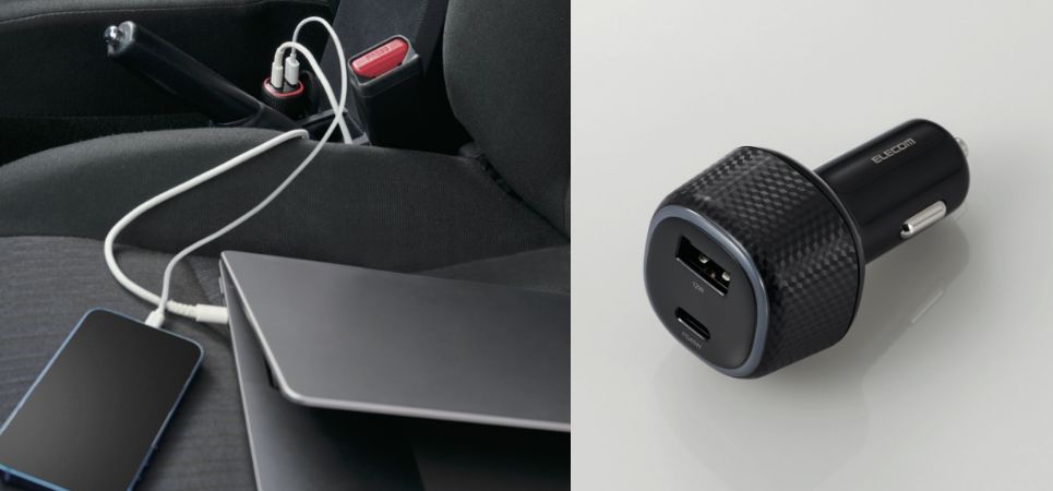 移動中にパソコンとスマートフォンを同時充電！車に装備しておくと便利なUSB Power Delivery対応2ポートシガーチャージャーを新発売