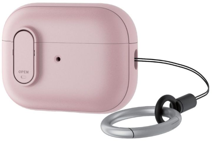 AirPods Pro シリコンケース ピンク 薄型 カラビナ ワイヤレス充電