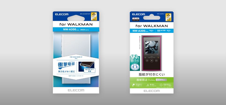SONY WALKMAN [A300シリーズ用]美しさ際立つ薄型ソフトケースと、[A300/A100シリーズ用]指紋防止・反射防止タイプの液晶保護フィルムを新発売