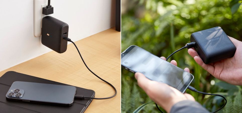 室内では充電器、外ではモバイルバッテリーとして使える！AC充電器付きモバイルバッテリー発売
