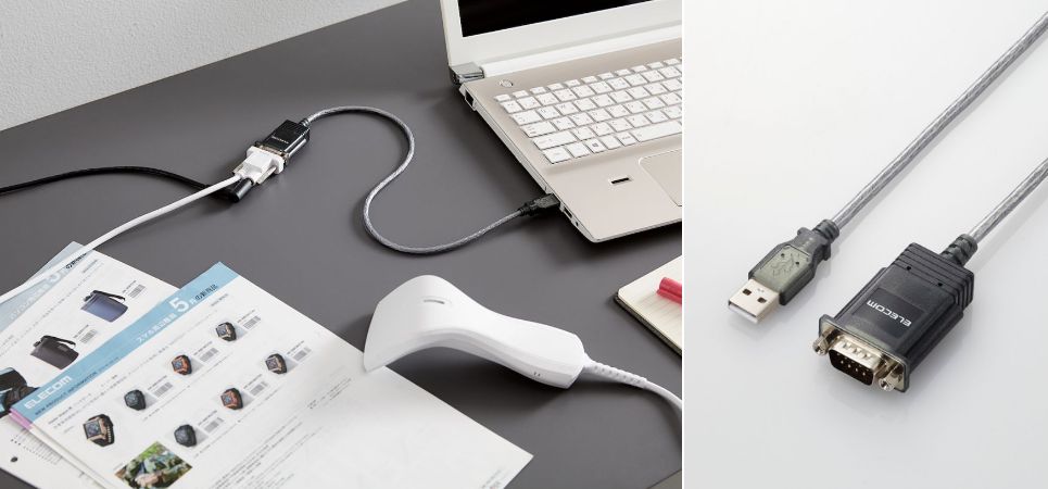 RS-232Cポート搭載のPDA・モデム・TAなどをUSBでパソコンに接続できるUSB to Serial変換ケーブル
