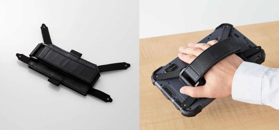 幅広ベルトで片手での操作が安心！LZ-WC08用ZEROSHOCK 8インチタブレット用ハンドストラップ