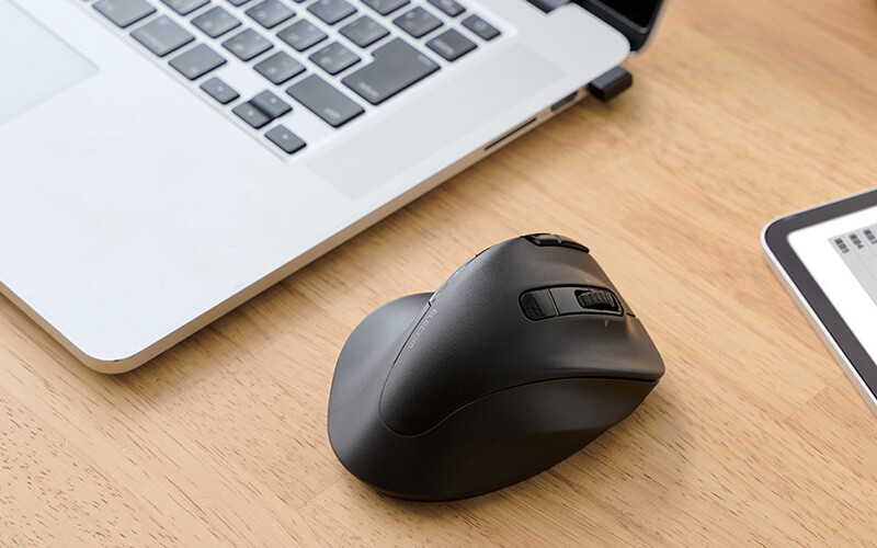 付属のレシーバーを使用することで2.4GHz無線接続に対応