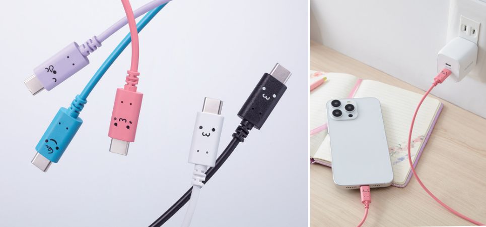 カラー別で色々な顔がついているユニークなデザイン！最大60W(20V/3A)で高速充電・データ転送が可能なしろちゃんUSB Type-C™ケーブルを発売