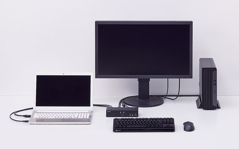 2台切替(写真：KVM-NDUS2)接続イメージ