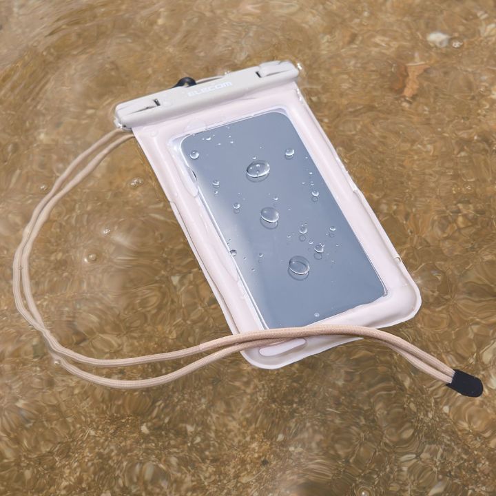 水中に沈み込まないように、エアーバッグを装備！スマートフォン用IPX8防水ケース「シンプルカラー フローティング」