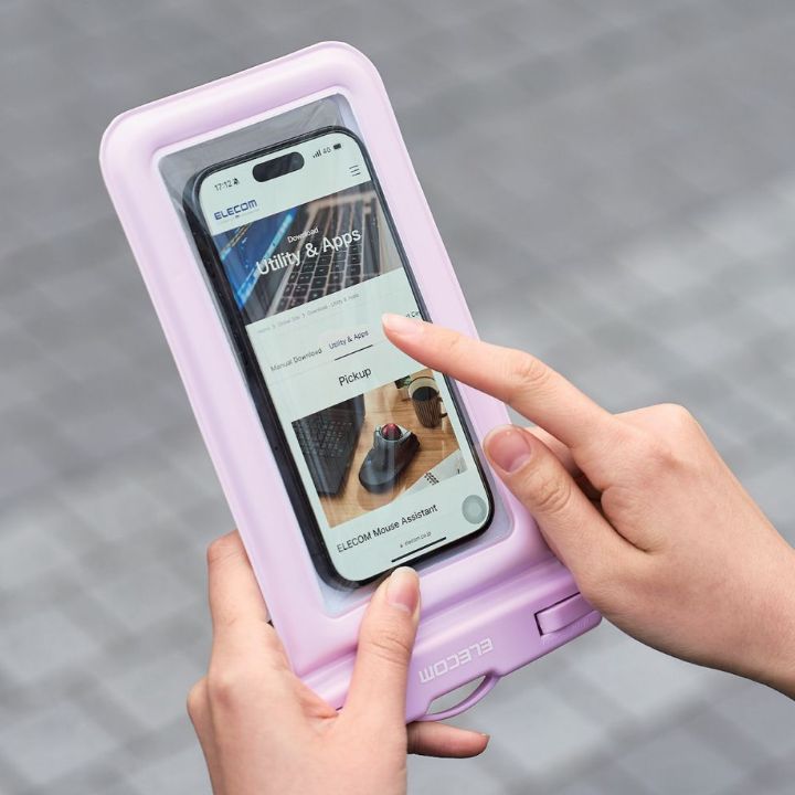 水中に沈み込まないように、エアーバッグを装備！スマートフォン用IPX8防水ケース「シンプルカラー フローティング」
