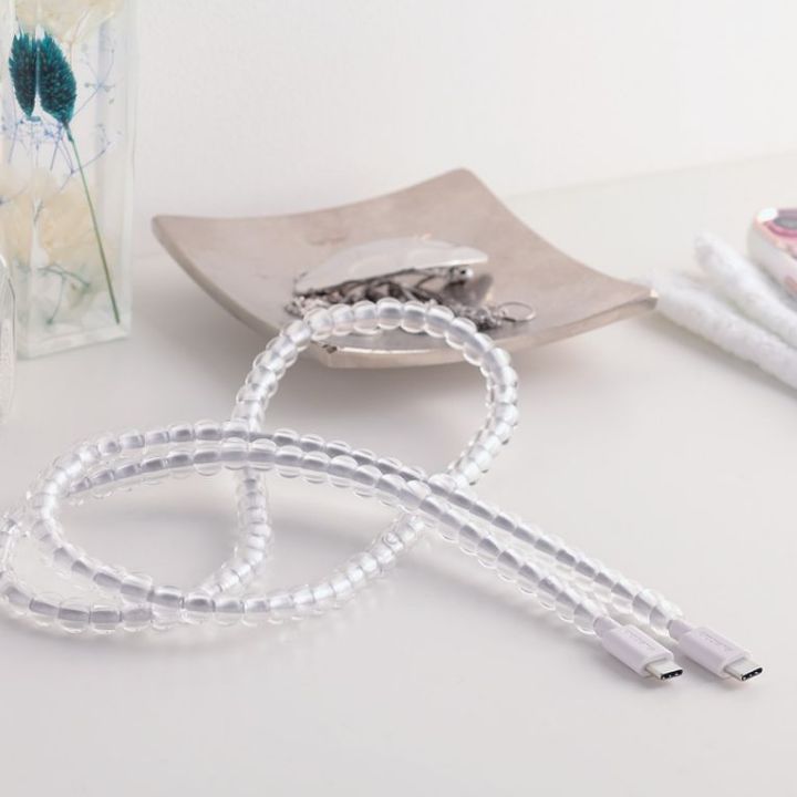 USB Type-C(USB-C)ケーブルをビーズで彩ったコードジュエリー