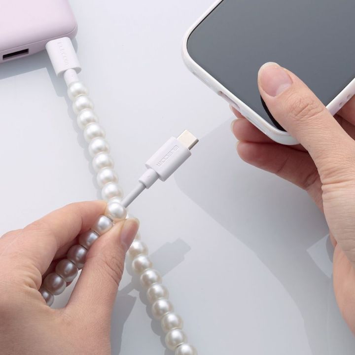 USB Type-C(USB-C)ケーブルをビーズで彩ったコードジュエリー