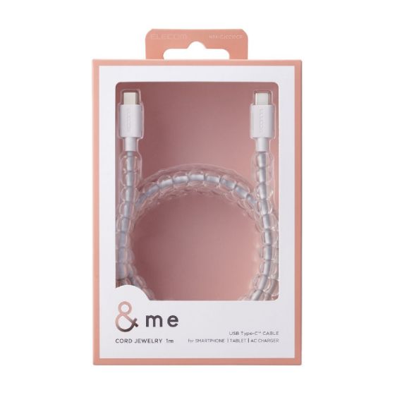 USB Type-C(USB-C)ケーブルをビーズで彩ったコードジュエリー