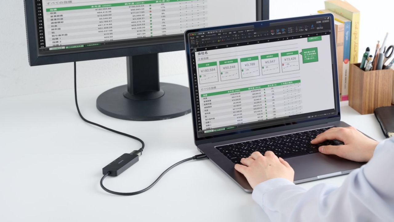 モニターに接続して画面拡張できる！HDMI®ポート付きUSB 5Gbpsハブ