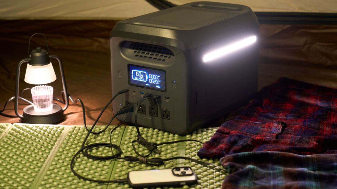 電子レンジ、液晶テレビなどの家電にも幅広く使用可能な大容量！ポータブル電源 1200P (容量 1229Wh / AC出力 1500W)