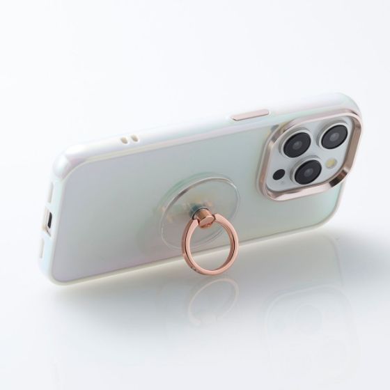 キラキラ光るストーンが散りばめられ、アクセサリーのように美しく手元を彩る「&me」シリーズのスマホリング・粘着タイプ