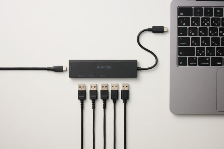 大きなデータも高速転送できる6ポートUSB-Cコネクターハブ