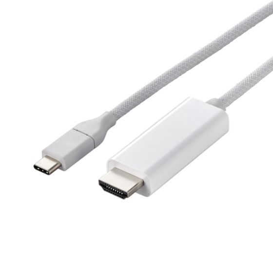 スマートフォンやパソコンなどの映像を大画面で楽しめるUSB Type-C(USB-C) - HDMI変換ケーブル(シリコンメッシュ)
