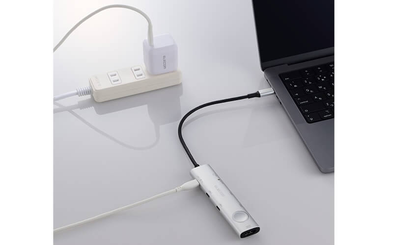 USB Power Delivery(100W)対応でパソコンの充電にも使用可能