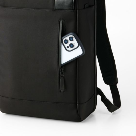 クレジットカードなどのスキミングを防止するRFID保護機能付き！防犯バックパック28L（BM-BPSC01LBK）・20L（BM-BPSC01BK）