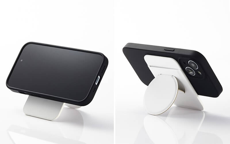 iPhoneをテーブル面から浮かせ状態で使用可能