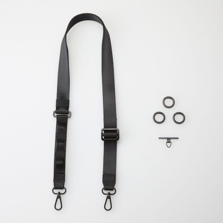 ループ&カラビナ付きスマートフォンショルダーストラップ（ベルト幅30mm）