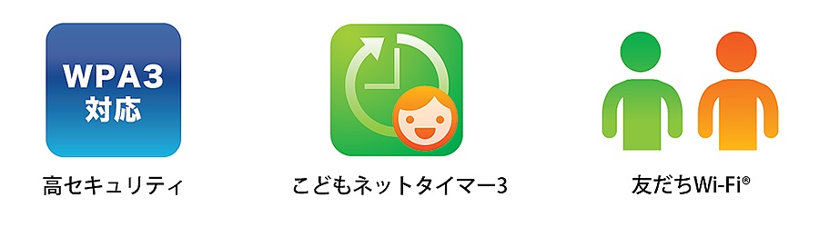 高セキュリティ・こどもネットタイマー3・友だちWi-Fi