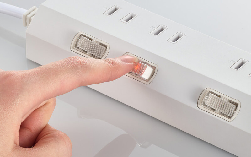 差込口ごとに電源をON/OFF可能