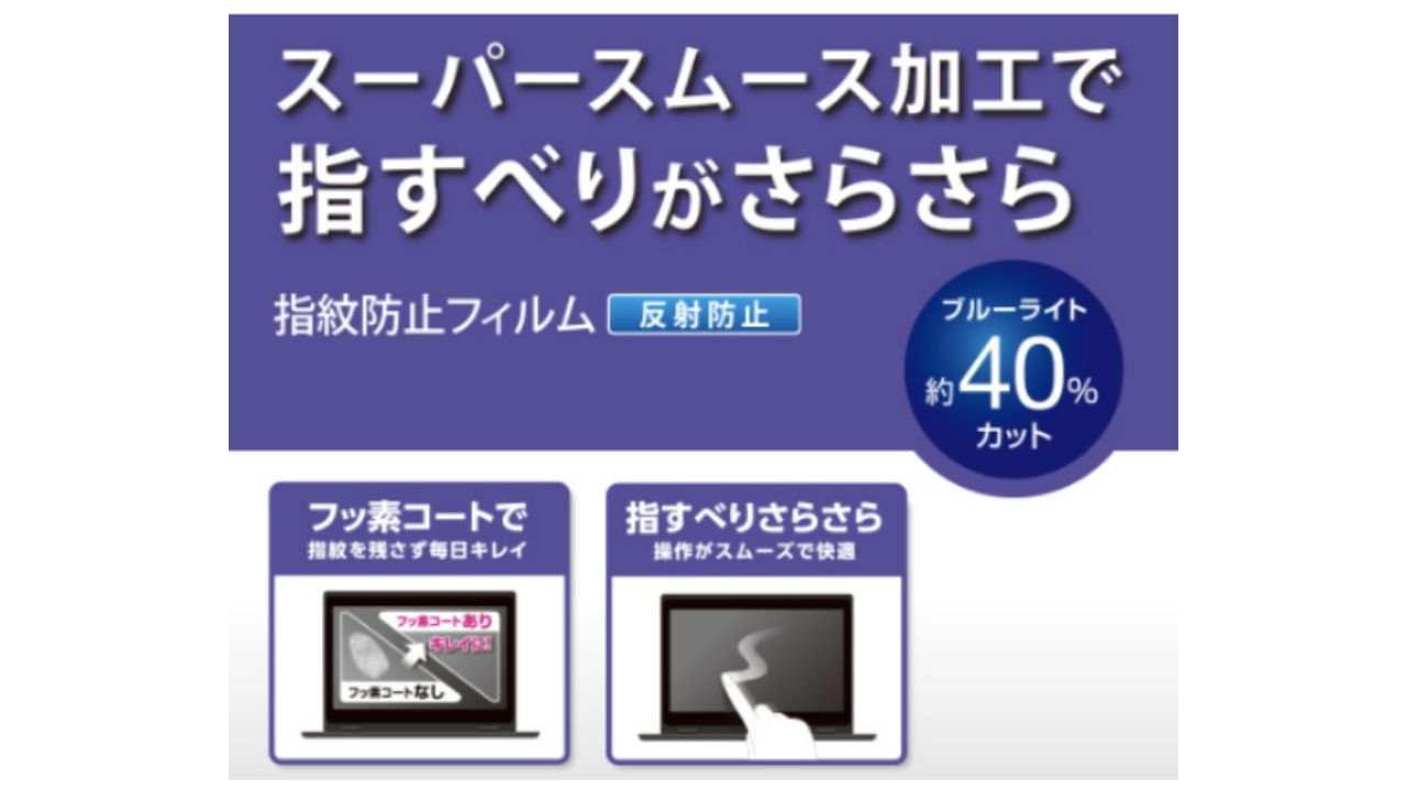 スムース・抗菌・反射防止タイプの画面保護フィルム
