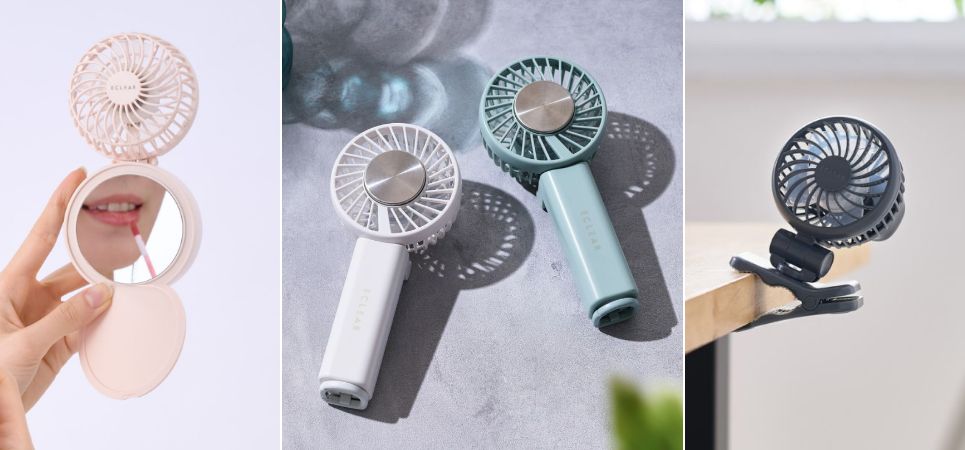 夏の定番、小型ファンをもっと便利に!「ミラー付き」、「冷却プレート付き」、「クリップ付き」の小型ファン3タイプを新発売