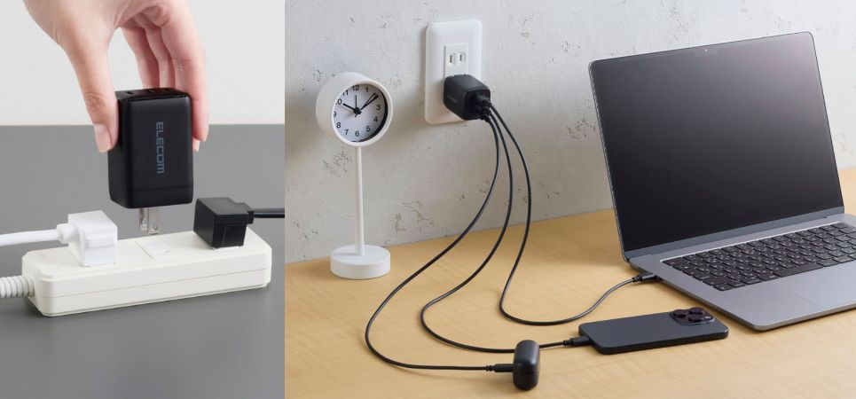 3つの出力ポートを搭載!スマートフォンやパソコンなどを同時に充電できる超小型AC充電器11製品を新発売