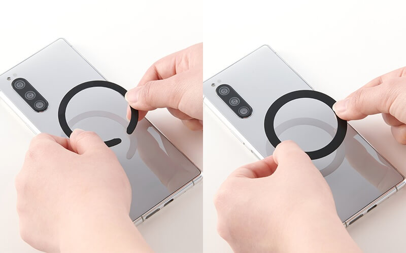 付属のメタルプレートを使用することでMagSafe非対応のスマートフォンも使用可能
