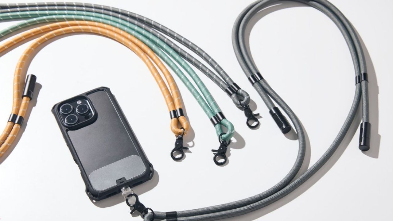 肩が痛くなりにくい直径8mmの丸ひもを採用!2in1仕様の充電ケーブルショルダーストラップ