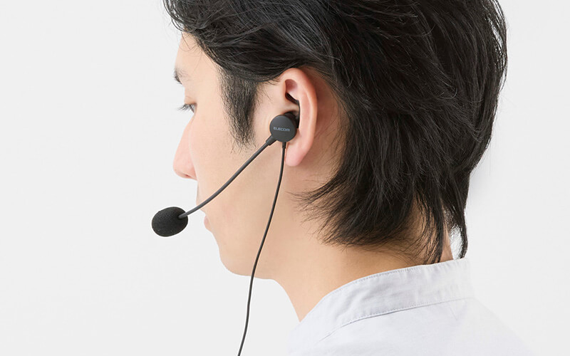 遮音性が高く耳にフィットする耳せんタイプのカナル型。髪形が乱れない