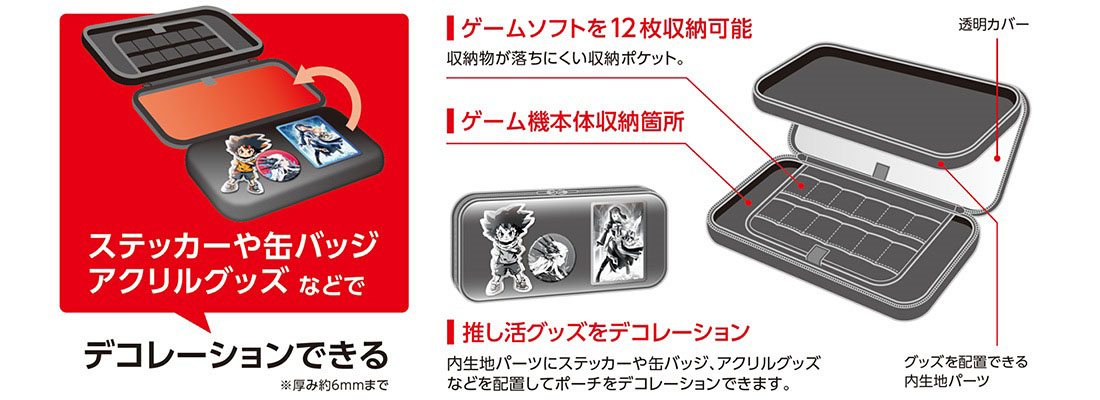 ステッカーや缶バッチ、アクリルスタンドなどでデコレーションできる