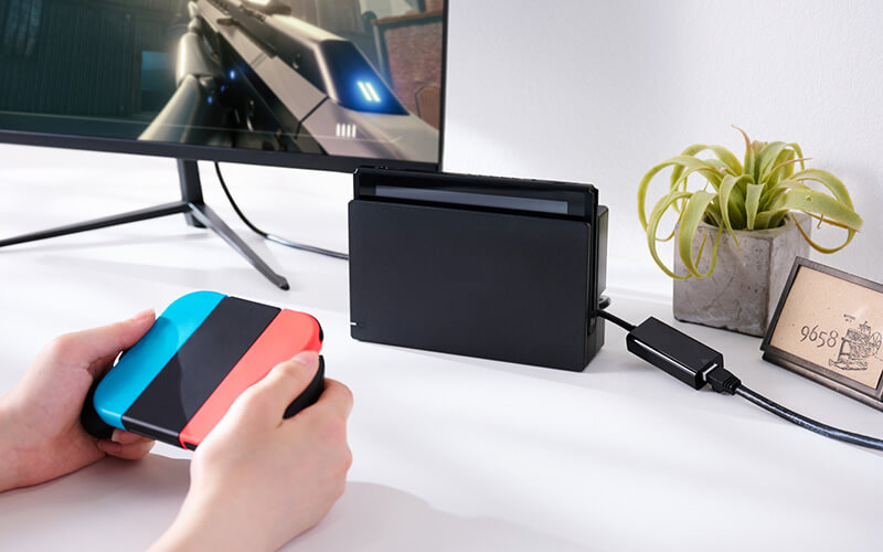 DockにあるUSBポートやゲーム機本体のUSB Type-Cポートに接続可能