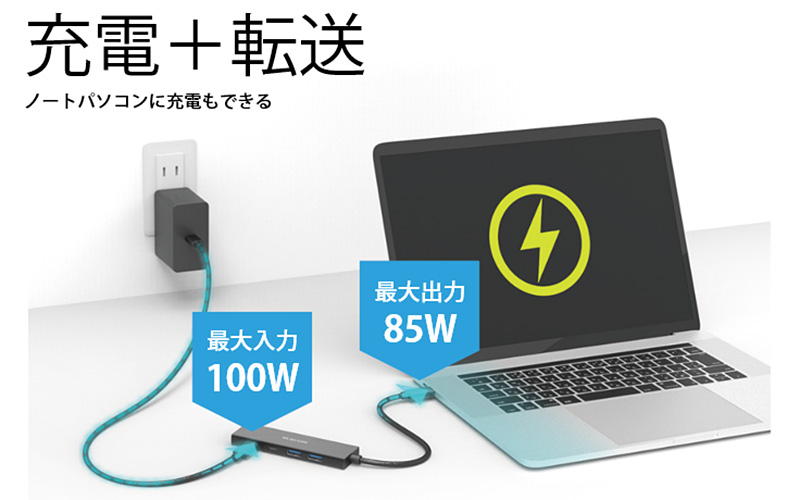 USB Power Delivery 最大入力100W