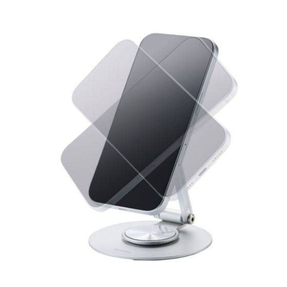 360度回転&土台回転で自在に調整可能!「MAGKEEP 2Way回転式 マグネットスマートフォンスタンド」