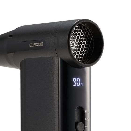 ハイパワー噴射で一気に吹き飛ばす！コンパクト設計の電動エアダスター(AD-ALB04BK)