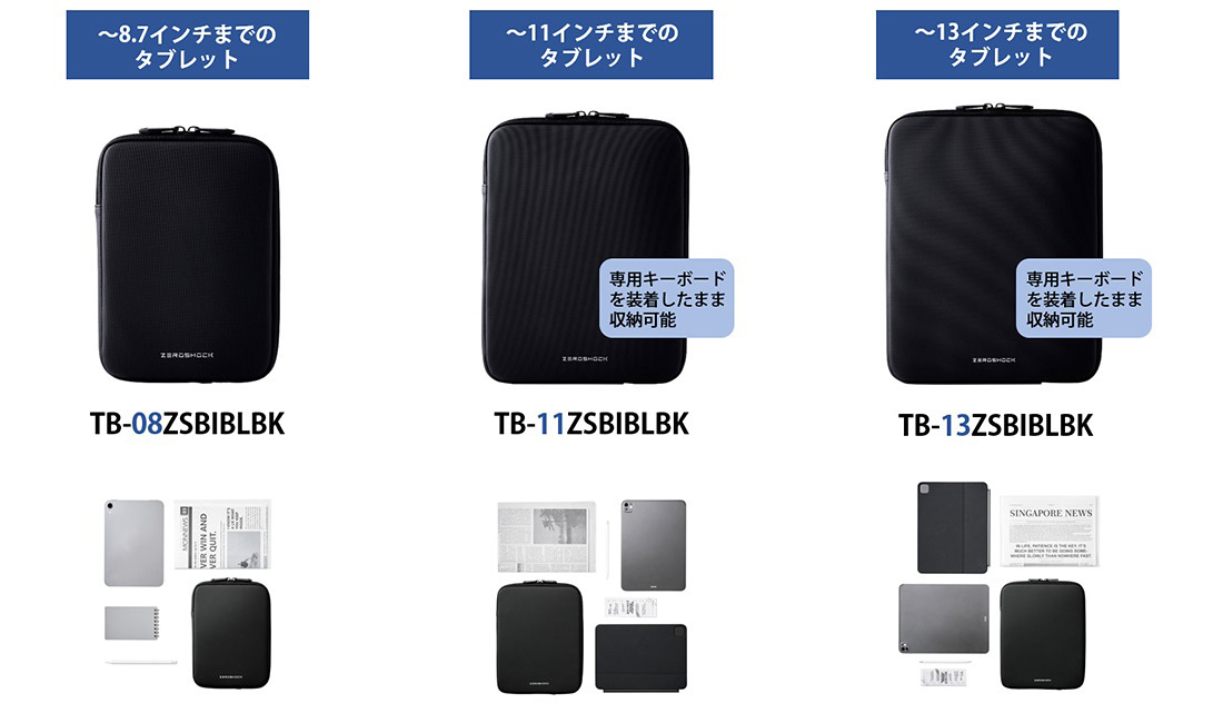 3サイズをラインアップ