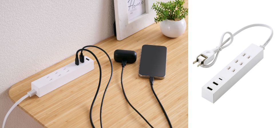 スマートフォンのACアダプター不要!狭い場所にもフィットするスリム形状のコード付きUSBタップ 4製品を新発売