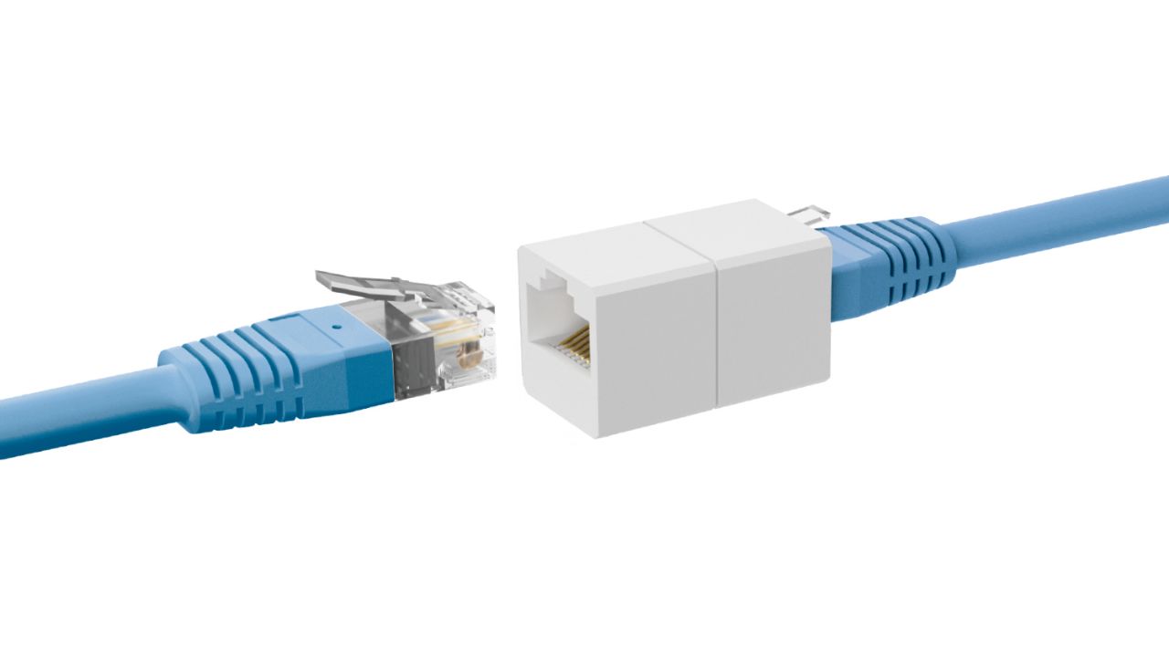 磁石の力で固定できる!RJ45 中継コネクター