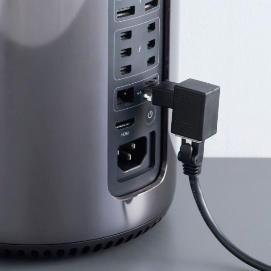 LANポートの向きを変換できる!RJ45 L字変換コネクター(Cat5e)