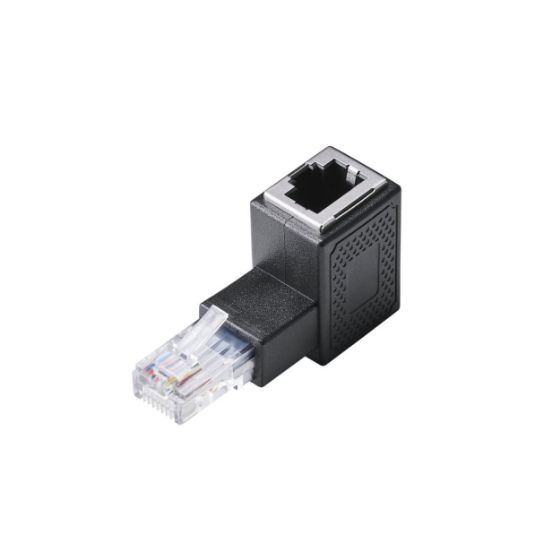 LANポートの向きを変換できる!RJ45 L字変換コネクター(Cat5e)