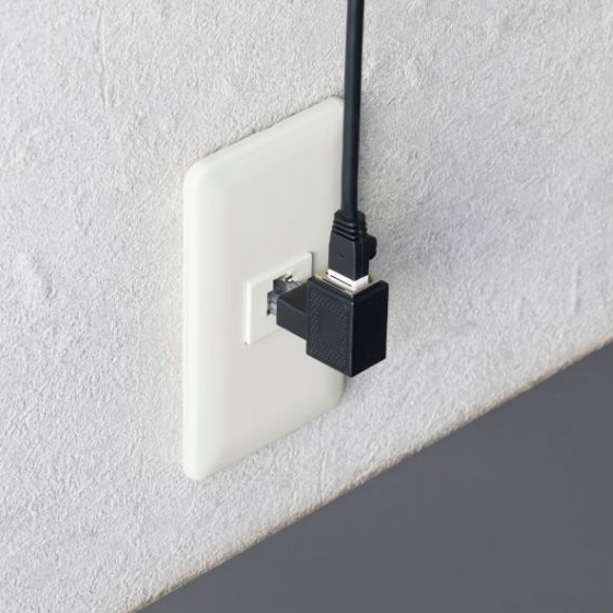 LANポートの向きを変換できる!RJ45 L字変換コネクター(Cat5e)