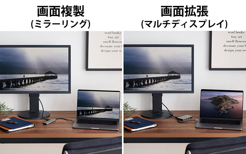 画面複製と画面拡張に対応