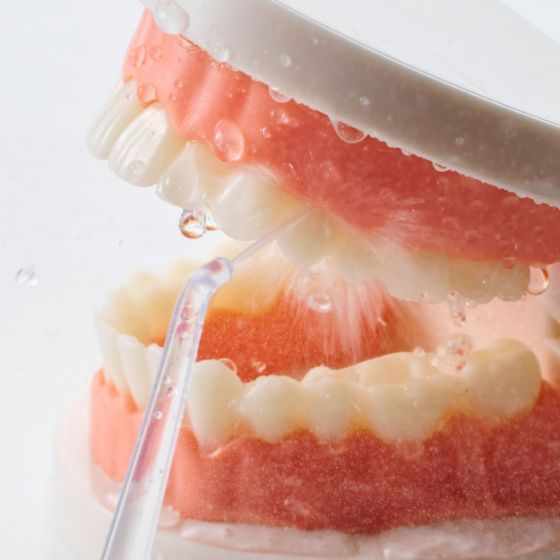 勢いのあるパルスジェット水流で食べカスや汚れを除去 収納タンクタイプのDENTNICS デンタルウォッシャー