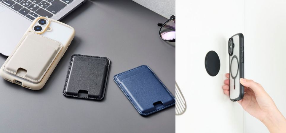 スマートフォンを磁力でしっかり固定!簡単に着脱でき、持ち運びに便利なカードケースなどMagSafe対応アクセサリーを新発売