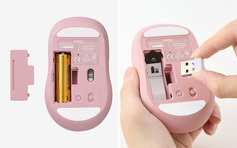 乾電池カバーを開ければ、付属のレシーバーを収納可能