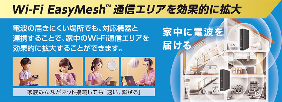 Wi-Fi EasyMesh通信エリアを効果的に拡大