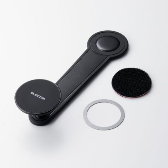 付属の面ファスナーステッカーでダッシュボードにしっかり固定!車載スマートフォンホルダー(粘着タイプ)