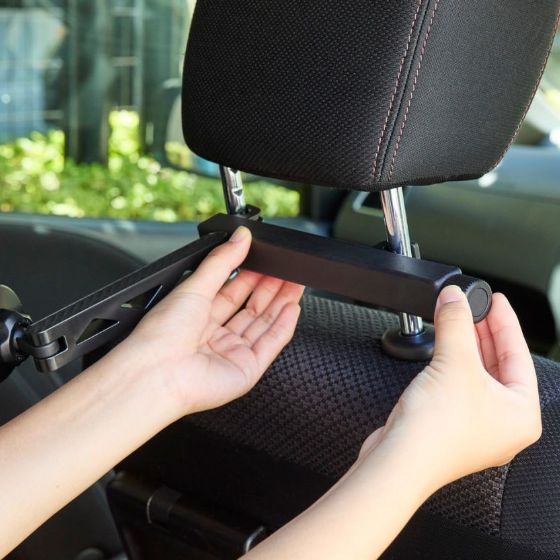 ヘッドレストポールに取り付け、後部座席での動画視聴に便利!スマートフォンホルダー(後部座席タイプ)